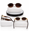 Oval Brown Gradient Sunglasses with Tortoiseshell Temples