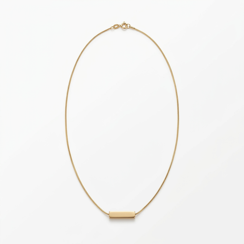 Delicate Gold-Tone Necklace with Rectangular Detail